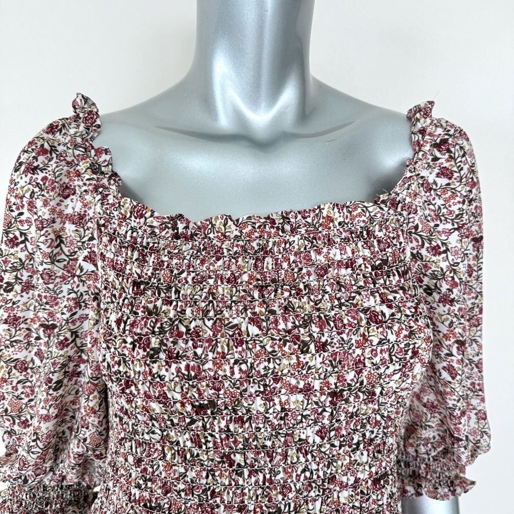 Max Studio women floral print blouse size L - Picture 2 of 7